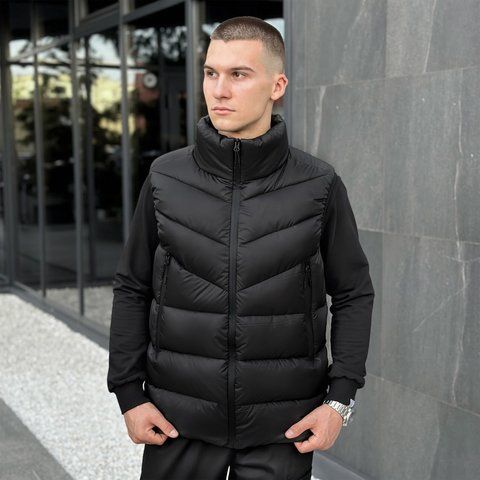 Чоловічий жилет PUFFER Чорний, 2XL OWzi2977ba фото